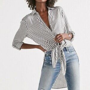 Lucky Brand Button Down Stripe Tunic Shirt Size XS